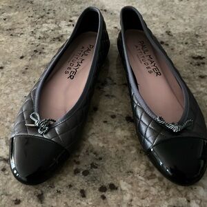 Paul Mayer Black and Gray Quilted Flats
